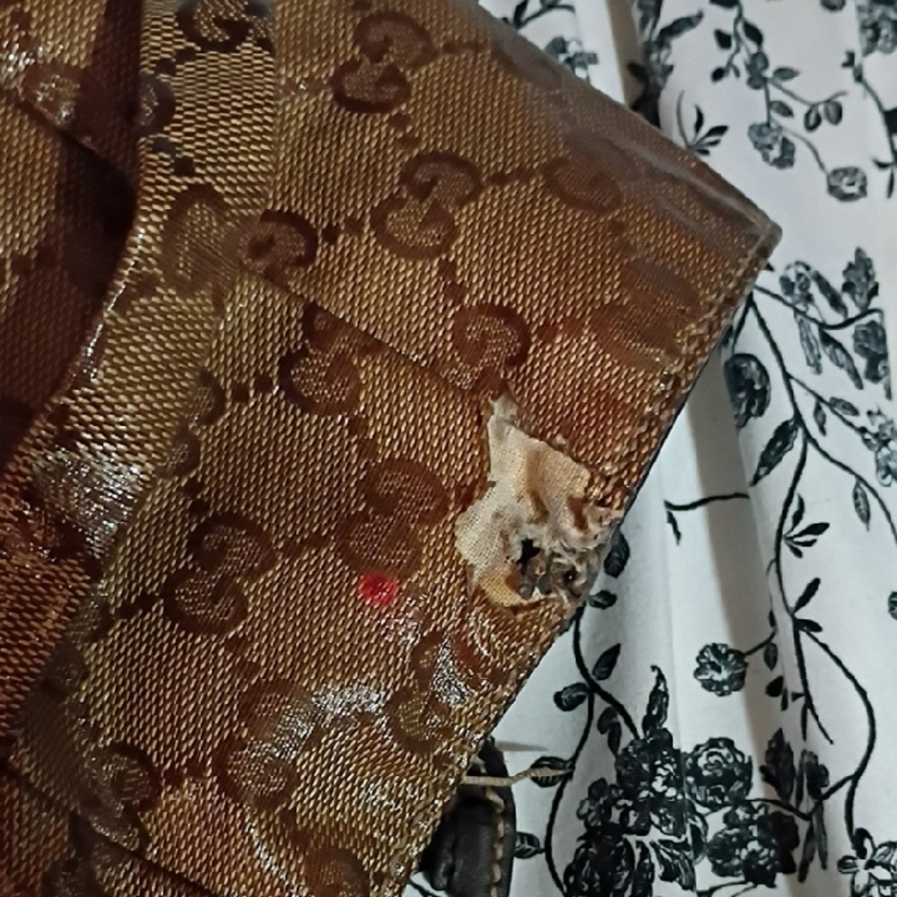 Gucci Shiny Brown Monogram Travel Bag - Picture 3 of 10